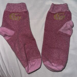 Pink and gold GG gucci wool socks size medium